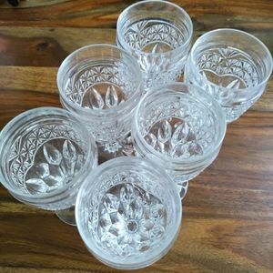 Vintage Crystal wine water glass great condition 6 set dinner party family